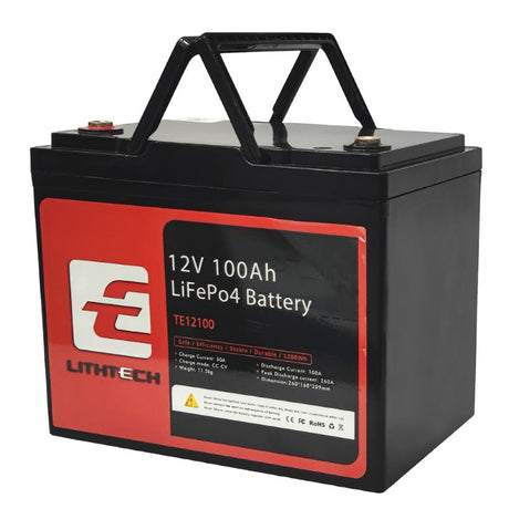 Baterie LiFePO4 12,8V 100Ah TE12100 LITHTECH Bluetooth, BMS, IP67