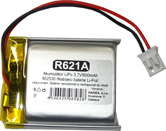Baterie nabíjecí LiPo 3,7V/ 600mAh 802530 HADEX