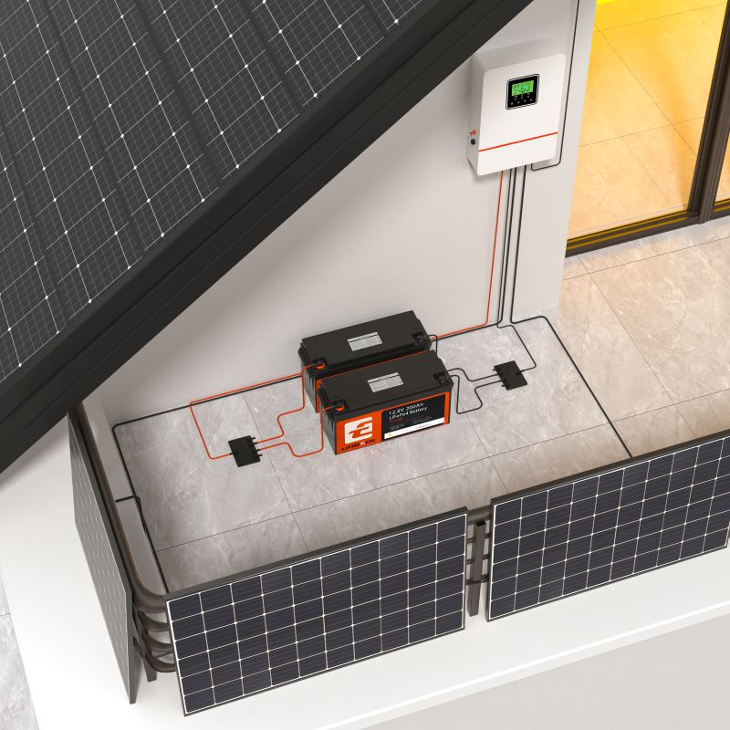 LiFePO4 baterie pro solární systémy 12,8V 200Ah TE12200 LITHTECH Bluetooth, BMS, IP66