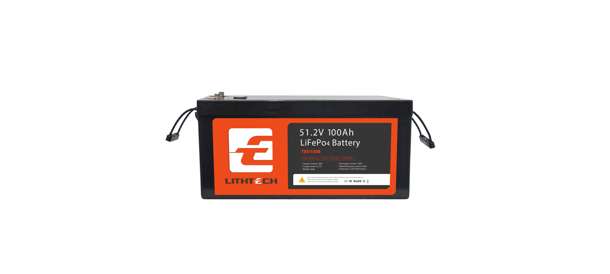 LiFePO4 baterie pro solární systémy LITHTECH TE51100 51,2V 100Ah Bluetooth, BMS, IP66