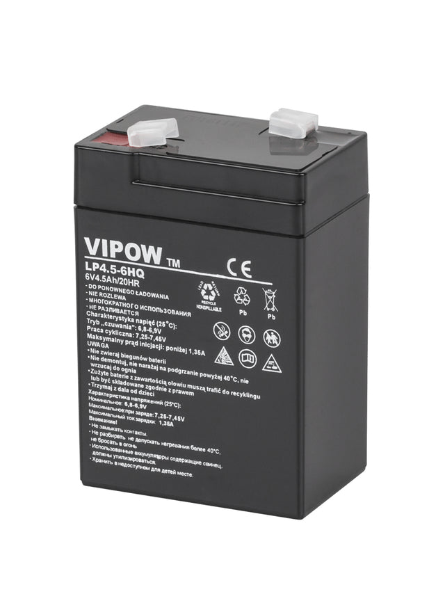 Olověná gelová baterie  6V 4.5Ah HQ VIPOW BAT0202