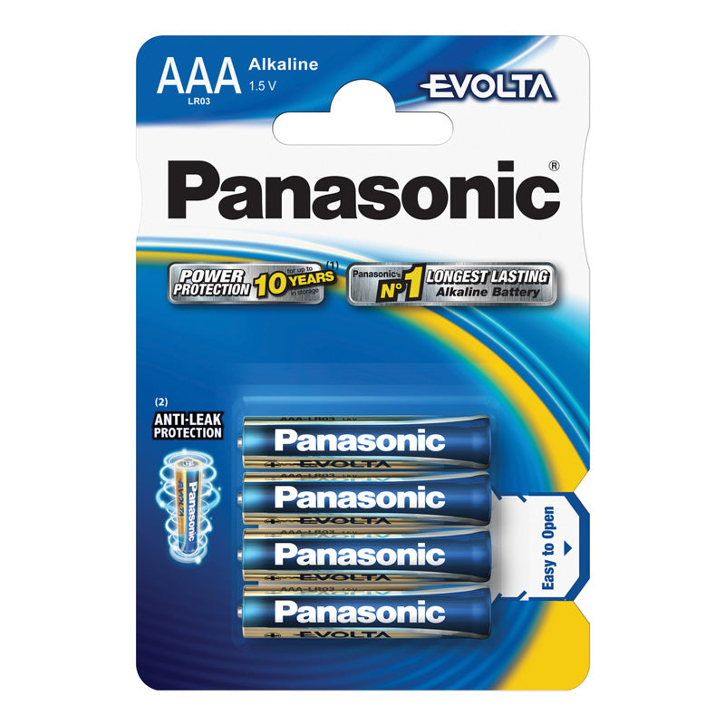 Baterie AAA (R03) alkalická PANASONIC Evolta 4ks / blistr