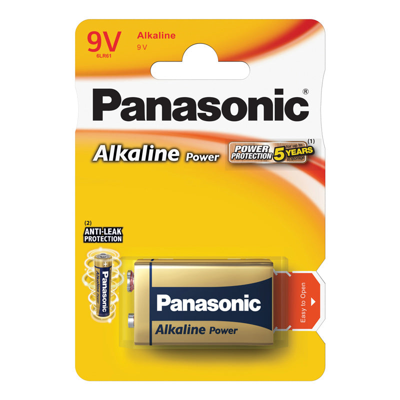 Baterie 6F22 (9V) alkalická PANASONIC Power alk 6LR61 1ks / blistr