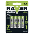 Baterie AA (R6) alkalická RAVER  4ks