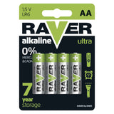 Baterie AA (R6) alkalická RAVER  4ks
