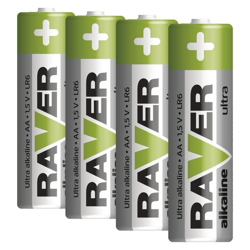 Baterie AA (R6) alkalická RAVER  4ks