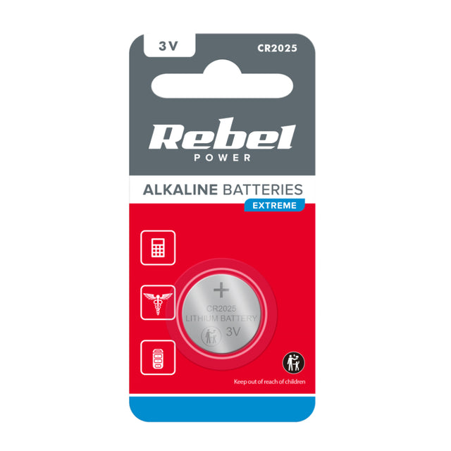 Baterie CR2025 REBEL Extreme 1ks / blistr BAT0195