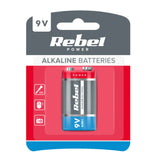 Baterie 6LR61 (9V) alkalická REBEL 1ks / blistr BAT0062B