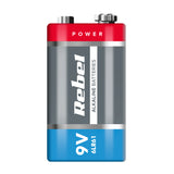 Baterie 6LR61 (9V) alkalická REBEL 1ks / blistr BAT0062B