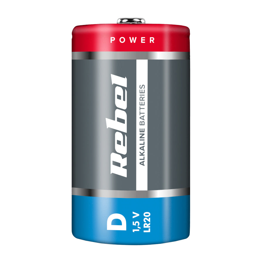 Baterie D (R20) alkalická REBEL Alkaline Power 2ks / blistr BAT0064B