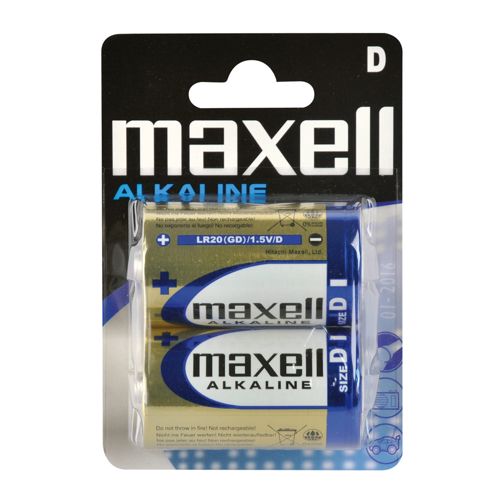 Baterie D (LR20) alkalická MAXELL 2ks / blistr