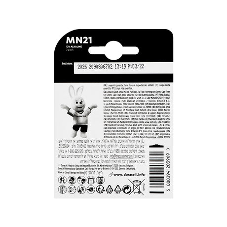 Baterie MN21 MN21 (A23 / V23GA / 3LR50) DURACELL alkalická 2ks blistr 12V