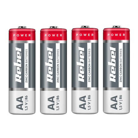Baterie AA (R6) Zn-Cl REBEL 4ks / shrink BAT0081