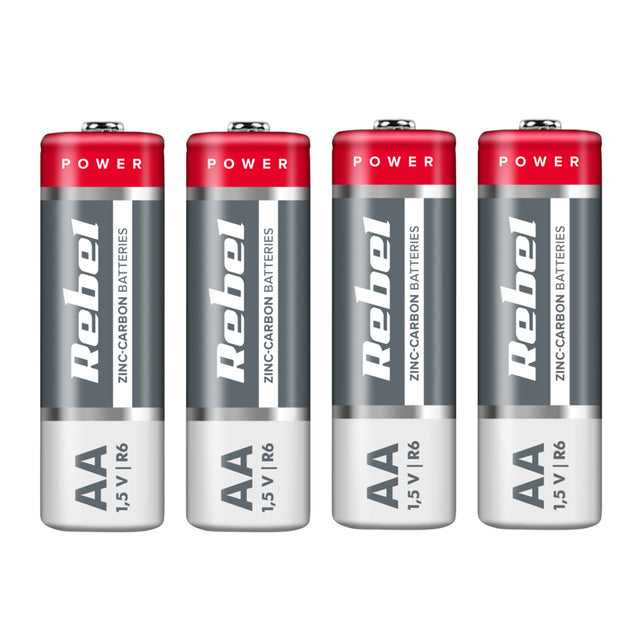 Baterie AA (R6) Zn-Cl REBEL 4ks / shrink BAT0081