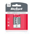 Baterie 6F22 (9V) Zn-Cl REBEL 1ks / blistr BAT0082B