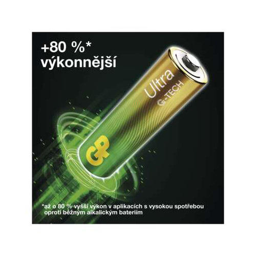 Baterie 6F22 (9V) alkalická GP Ultra 9V 1ks