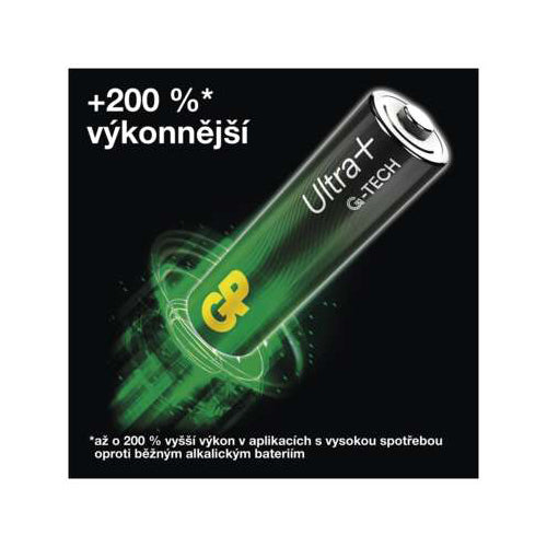 Baterie 6F22 (9V) alkalická GP Ultra Plus 9V 1ks
