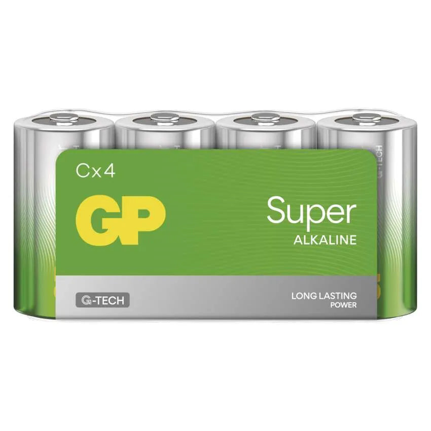 Baterie C (R14) alkalická GP Super 4ks / shrink