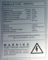 Solární panel 12V/40W polykrystalický