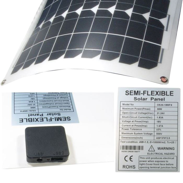 Solární panel USB+12V/30W flexibilní OS30-18MFX