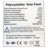 Solární panel 12V/150W polykrystalický