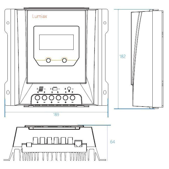 Solární regulátor MPPT Lumiax MT2075-BT, 12-24V/20A, bluetooth