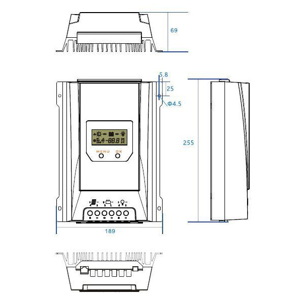 Solární regulátor MPPT Lumiax MT4010-BT, 12-24V/40A, bluetooth