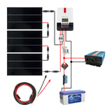 Solární sestava ostrovní SOLARFAM 540Wp, 12V, baterie 200Ah, měnič 230VAC 2000W