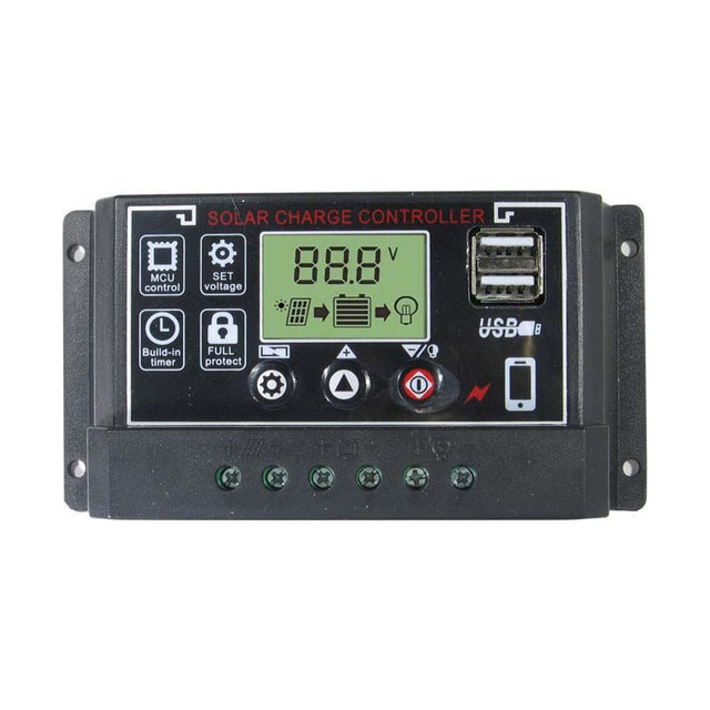 Solární regulátor PWM BL915C 12-24V/30A+USB pro různé bateri