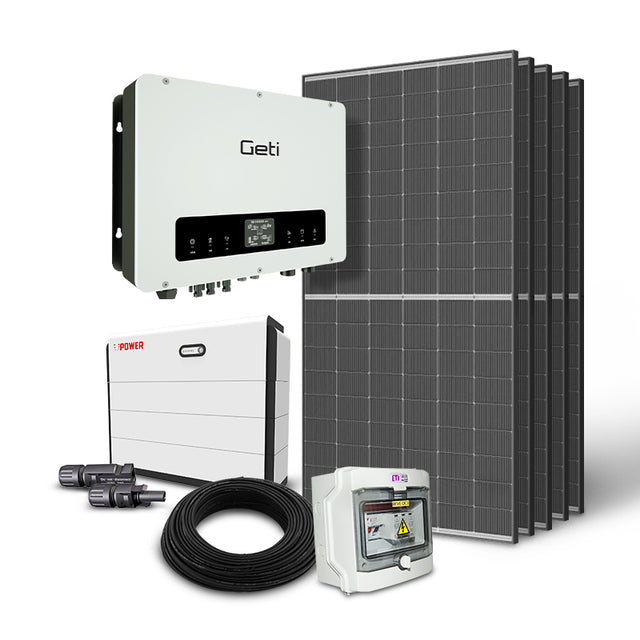 Solární sestava ostrovní HV 2250W, Trina 450Wp x 5, baterie HV 10,24KWh, střídač HV Geti