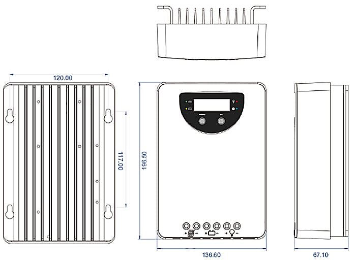 Solární regulátor MPPT Lumiax MC4010BT, 12-24V/40A, bluetooth