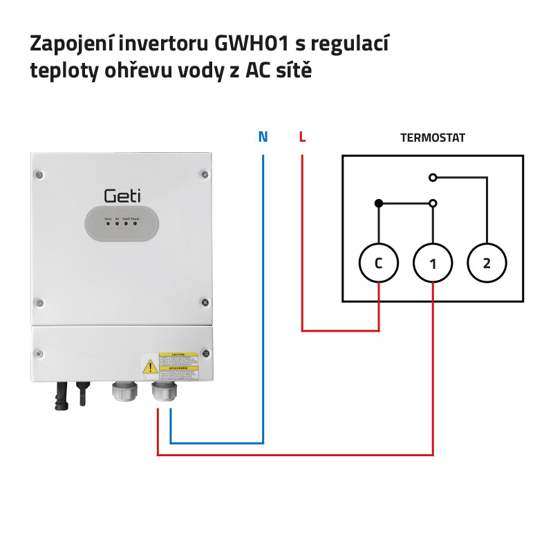 Solární invertor GETI GWH01 4000W MPPT pro PV ohřev vody