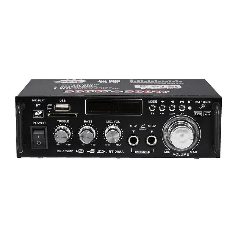 Zesilovač, rádio, bluetooth, přehrávač MP3, karaoke BT-298A