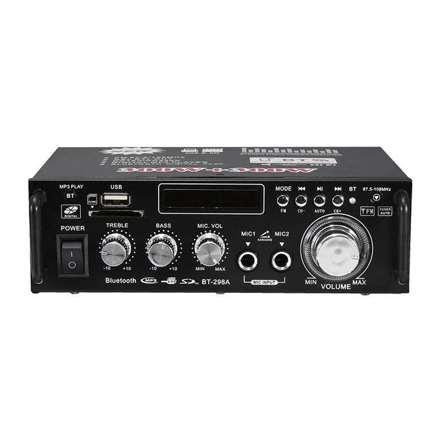 Zesilovač, rádio, bluetooth, přehrávač MP3, karaoke BT-298A