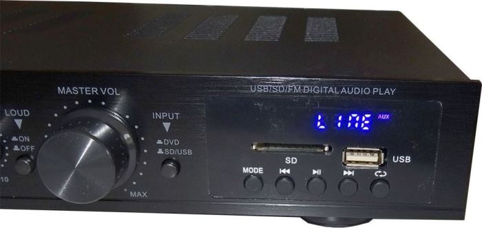 Zesilovač 5.0, rádio, bluetooth, přehrávač MP3,Starklok AV-298BT černý