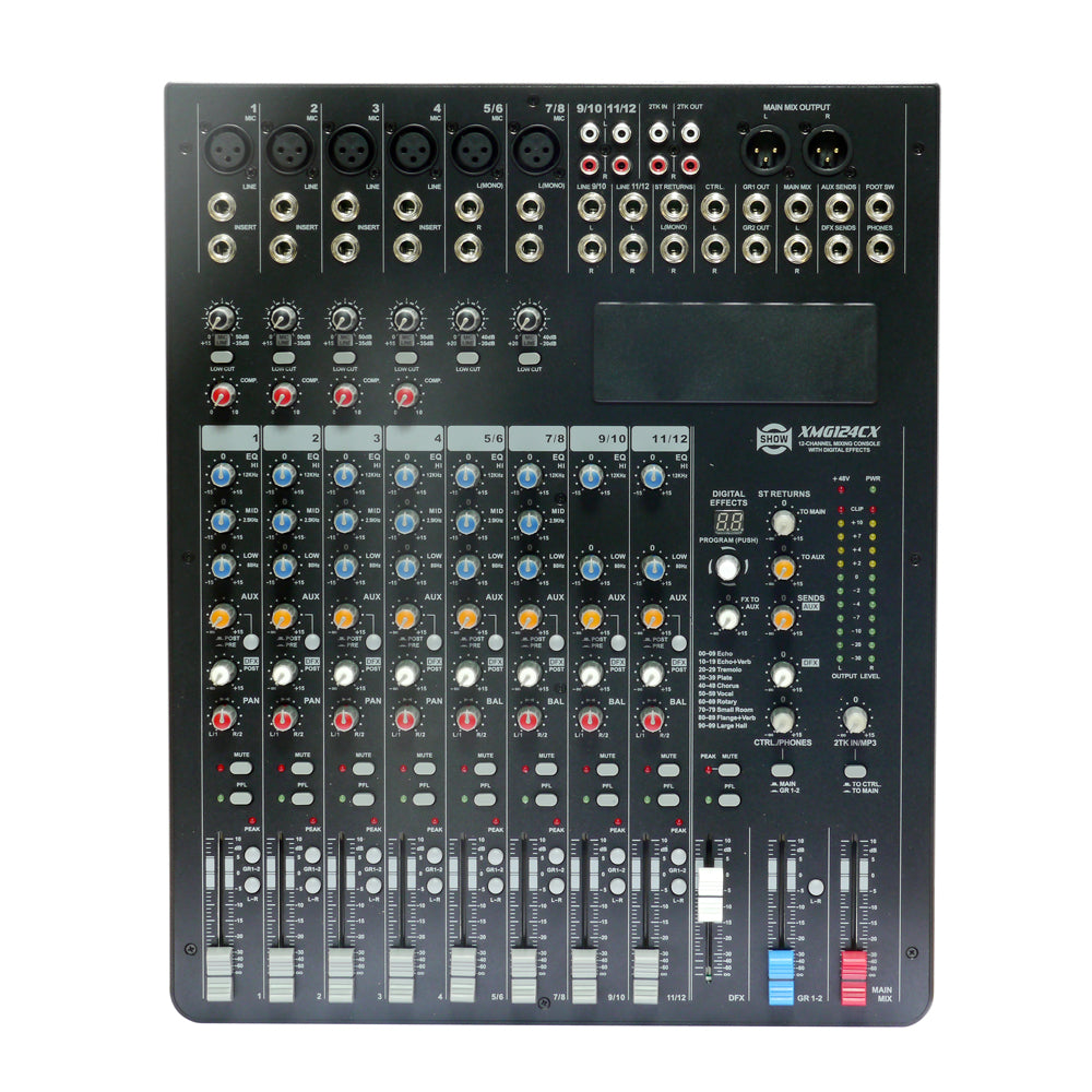 Pult mixážní SHOW XMG124CX, 12 vst. audio kanálů