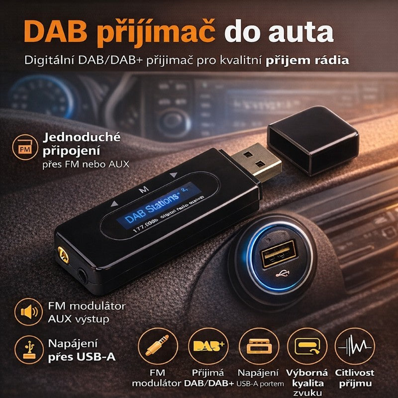 DAB přijímač CARCLEVER dab-05