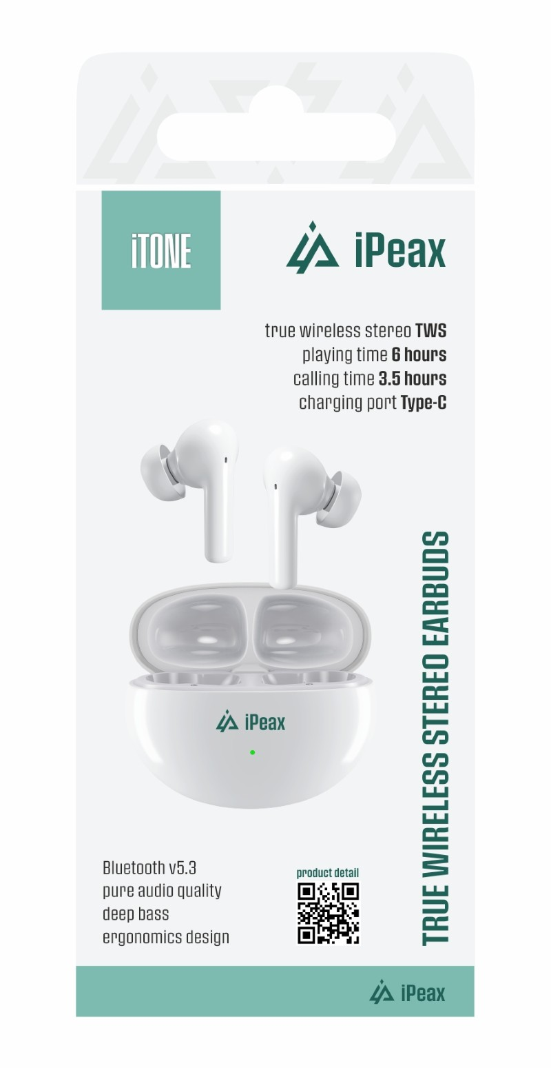Sluchátka Bluetooth iPEAX iTONE White