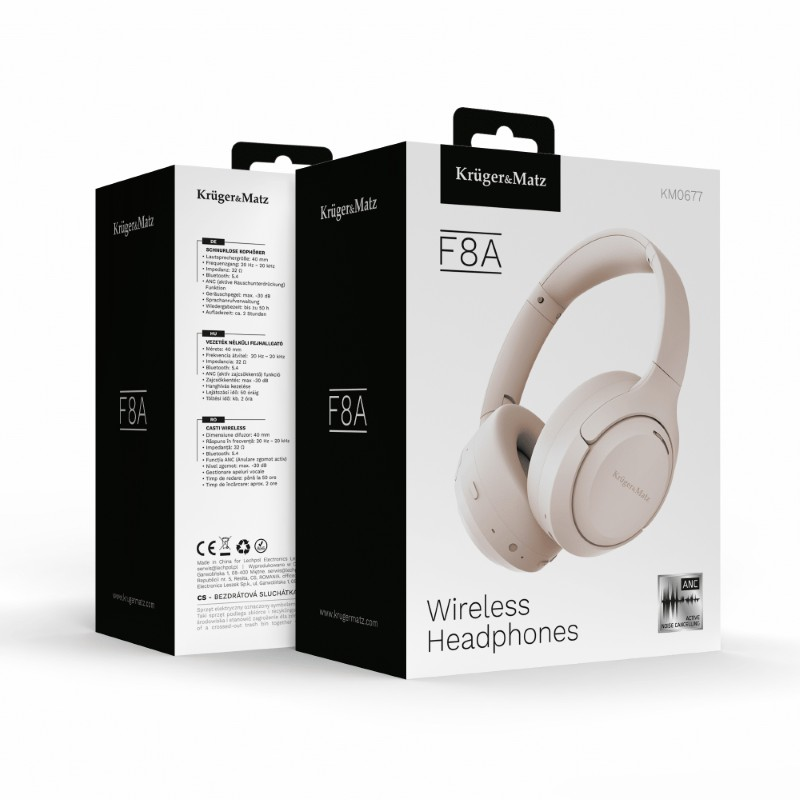 Sluchátka Bluetooth KRUGER & MATZ F8A Beige