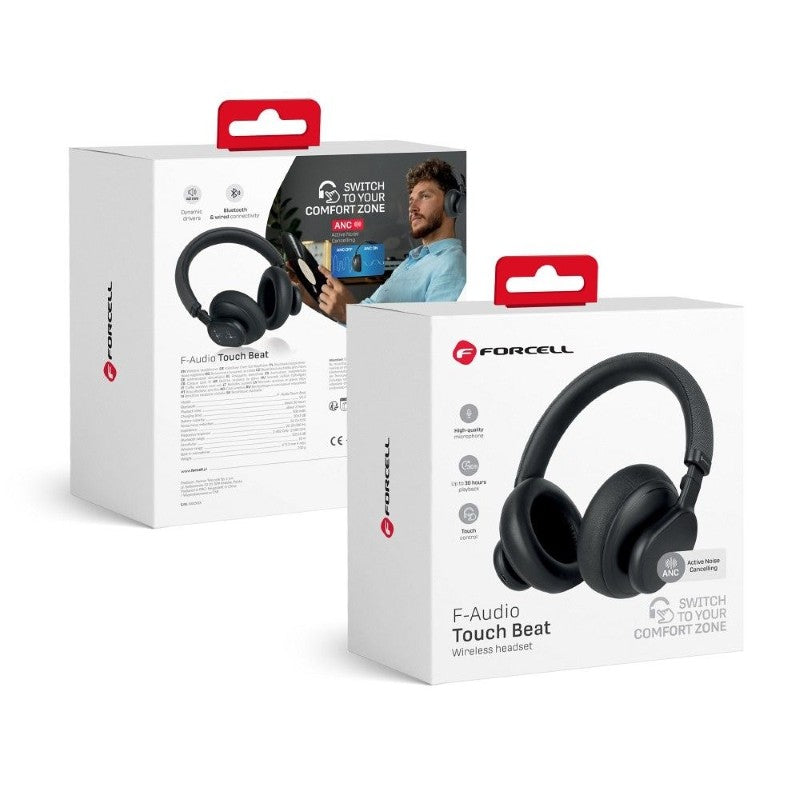 Sluchátka Bluetooth FORCELL F-Audio ANC Touch Beat Black