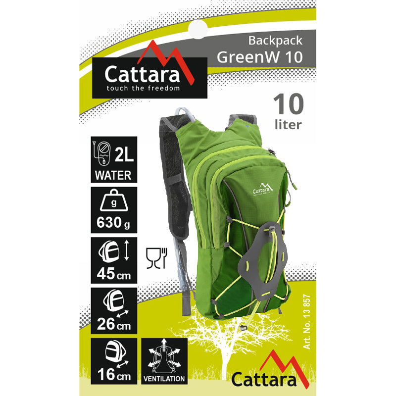 Batoh CATTARA 13857 GreenW 10l + 2l pitný vak