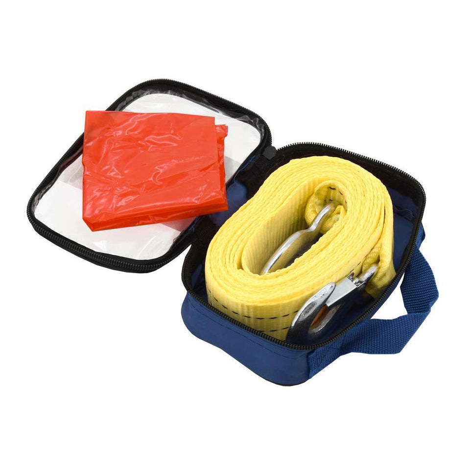 Lano tažné ploché 3000kg s karabinami COMPASS 01237