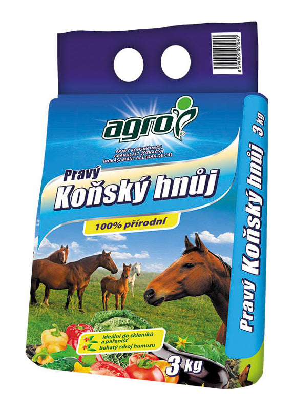 Pravý koňský hnůj AGRO 3kg