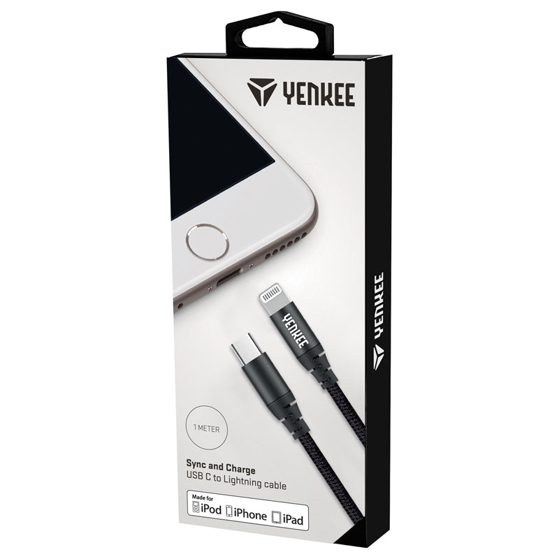 Kabel YENKEE YCU 631 BK USB C/Lightning 1m černý