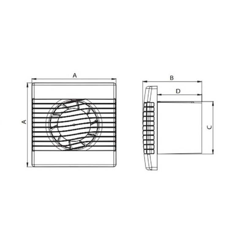 Ventilátor stěnový axiální BASIC 100 s čidlem vlhkosti HACO 907