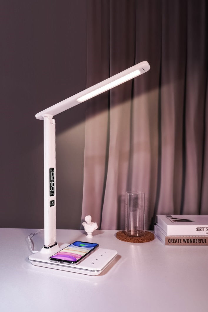 Lampa stolní IMMAX Kingfisher 08966L USB s bezdrátovým nabíjením Qi