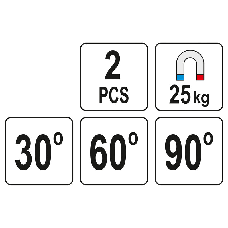 Magnetické držáky svářečské 2ks YATO YT-08722 25kg
