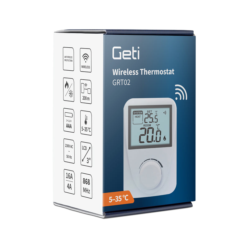 Termostat GETI GRT02 bezdrátový