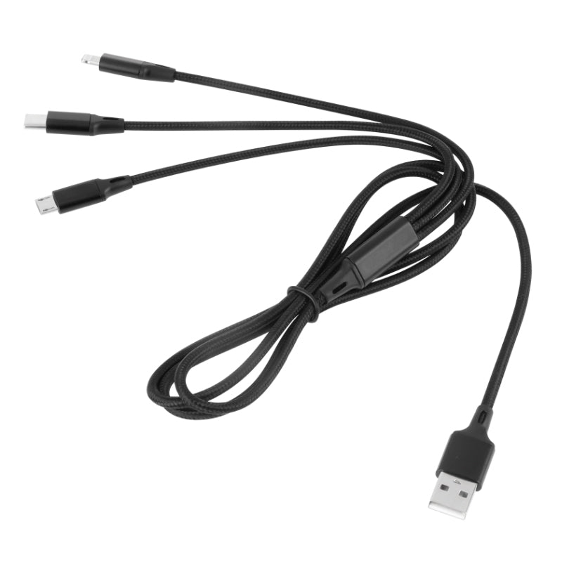 Kabel REBEL RB-6005-100-B USB 3v1 1m Black