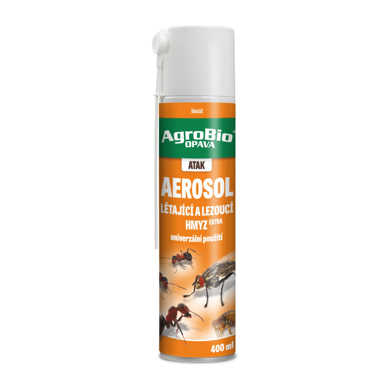 Sprej proti létajícímu a lezoucímu hmyzu AGROBIO Atak 400ml